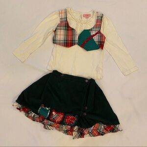 Girls 2-Piece Set Long Sleeve and Skirt Size 6X